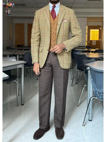Aidase Fashion Winter Wedding Suits For Men Woolen Groom Wear Slim Fit Notch Lapel Tuxedos Business Office 2 Pcs Jacket Pants aidase-shop